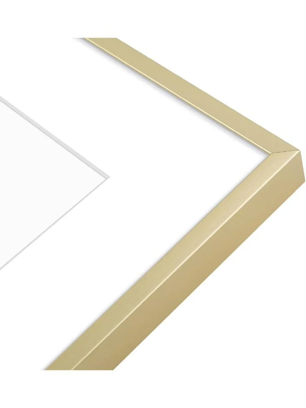 Stylish 12x12 Gold Aluminum Frame with White Mat & Real Glass - Perfect for Art